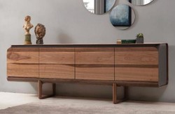 Casa Padrino aparador de lujo marrón 220 x 46 x A. 78 cm - Mueble de madera maciza con 4 puertas - Muebles de salón - Muebles de hotel - Colección de Lujo