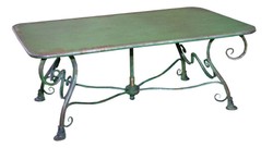 Casa Padrino Art Nouveau Wrought Iron Garden Furniture Set Antique Green - 1 Garden Table & & 6 Garden Chairs - Baroque & Art Nouveau Gastronomy & Garden Furniture