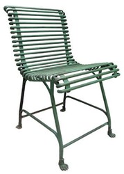Casa Padrino Art Nouveau Wrought Iron Garden Furniture Set Antique Green - 1 Garden Table & & 6 Garden Chairs - Baroque & Art Nouveau Gastronomy & Garden Furniture