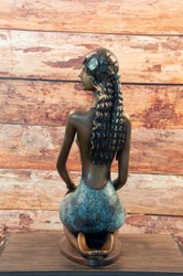 Casa Padrino escultura decorativa de bronce de lujo virgen bronce / verde menta 32 x 16 x A. 40 cm - Figura decorativa - Decoración de salón - Decoración de escritorio - Colección de Lujo