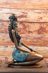 Casa Padrino escultura decorativa de bronce de lujo virgen bronce / verde menta 32 x 16 x A. 40 cm - Figura decorativa - Decoración de salón - Decoración de escritorio - Colección de Lujo