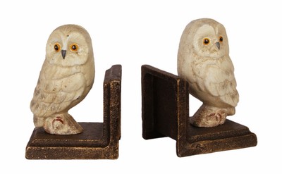 Casa Padrino Cast Iron Bookends Set Owl Multicolored / Bronze 7.9 x 8.7 x H. 12.3 cm - Living Room & Desk Decoration Accessories Casa Padrino Cast Iron Bookends Set Owl Multicolored / Bronze 7.9 x 8.7 x H. 12.3 cm - Living Room & Desk Decoration Accessories