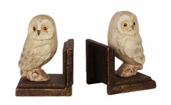 Casa Padrino Ensemble de Serre Livres en Fonte Hibou Multicolore / Bronze 7,9 x 8,7 x H. 12,3 cm - Accessoires de Décoration Salon & Bureau