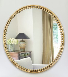 Casa Padrino miroir mural de luxe or Ø 107 cm - Miroir de salon rond avec cadre en métal - Miroir de chambre - Miroir de salle de bain - Miroir d'armoire - Collection de Luxe