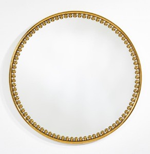 Casa Padrino Luxus Wandspiegel Gold Ø 107 cm - Runder Wohnzimmer Spiegel mit Metallrahmen - Schlafzimmer Spiegel - Badezimmer Spiegel - Garderoben Spiegel - Luxus Kollektion