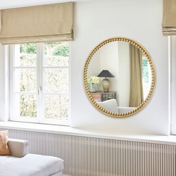 Runder Luxus Designer Spiegel Wandspiegel Gold Round Luxury Designer Mirror Wall Mirror Gold