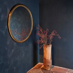 Runder Luxus Designer Spiegel Wandspiegel Gold Round Luxury Designer Mirror Wall Mirror Gold