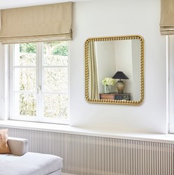 Casa Padrino miroir mural de luxe or 95 x 3 x H. 95 cm - Miroir de salon carré avec cadre en métal - Miroir de chambre - Miroir de salle de bain - Miroir d'armoire - Collection de Luxe