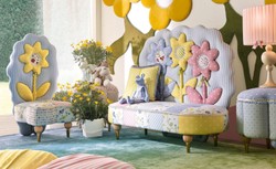 Casa Padrino poltrona per bambini di lusso girasole colorato - Poltrona per camerette - Mobili per camerette - Qualità di prima classe - Fatto in Italy