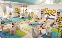 Casa Padrino poltrona per bambini di lusso girasole colorato - Poltrona per camerette - Mobili per camerette - Qualità di prima classe - Fatto in Italy