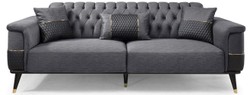 Modernes Luxus Wohnzimmer Sofa Schlafsofa Grau Schwarz Gold Modern Luxury Living Room Sofa Bed Gray Black Gold
