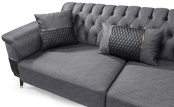 Modernes Luxus Wohnzimmer Sofa Schlafsofa Grau Schwarz Gold Modern Luxury Living Room Sofa Bed Gray Black Gold