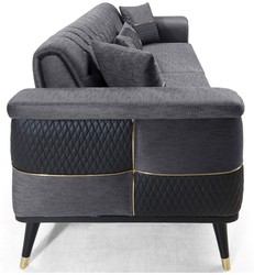 Modernes Luxus Wohnzimmer Sofa Schlafsofa Grau Schwarz Gold Modern Luxury Living Room Sofa Bed Gray Black Gold