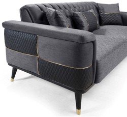Modernes Luxus Wohnzimmer Sofa Schlafsofa Grau Schwarz Gold Modern Luxury Living Room Sofa Bed Gray Black Gold