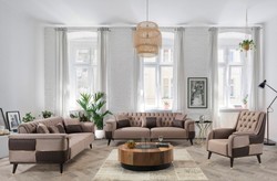 Casa Padrino luxury sofa bed brown / dark brown / gold 225 x 94 x H. 83 cm - Modern living room sofa - Living room furniture