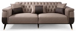Casa Padrino luxury sofa bed brown / dark brown / gold 225 x 94 x H. 83 cm - Modern living room sofa - Living room furniture