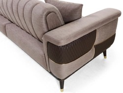 Casa Padrino luxury sofa bed brown / dark brown / gold 225 x 94 x H. 83 cm - Modern living room sofa - Living room furniture