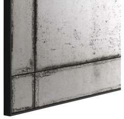 Casa Padrino espejo de pared de lujo 100 x 3 x A. 100 cm - Espejo cuadrado con marco de caoba y cristal de espejo envejecido - Espejo de salón - Espejo de dormitorio - Espejo de armario