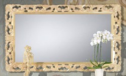 Casa Padrino specchio barocco di lusso oro - Specchio da parete rettangolare in legno massello in stile barocco - Magnifici Mobili Barocchi - Qualità di Lusso - Fatto in Italia