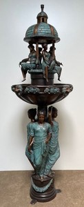 Luxus Jugendstil Bronze Springbrunnen Gartenbrunnen Luxury Art Nouveau Bronze Fountain Garden Fountain