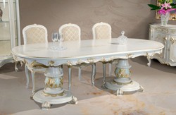 Ovaler Luxus Barock Massivholz Esstisch Oval Luxury Baroque Solid Wood Dining Table