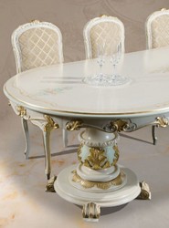 Ovaler Luxus Barock Massivholz Esstisch Oval Luxury Baroque Solid Wood Dining Table