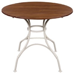 Casa Padrino luxury Art Nouveau garden table brown / cream Ø 100 x H. 78 cm - Round garden & patio table - Art Nouveau garden & patio furniture