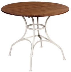 Casa Padrino luxury Art Nouveau garden table brown / cream Ø 100 x H. 78 cm - Round garden & patio table - Art Nouveau garden & patio furniture