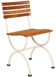 Casa Padrino Chaise de Jardin Art Nouveau de Luxe Marron / Crème 43 x 42 x H. 79 cm - Chaise de Jardin & Patio - Mobilier de Jardin & Patio Art Nouveau