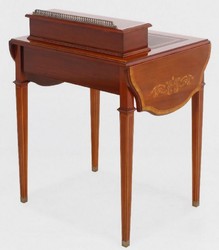 Casa Padrino secrétaire Art Nouveau de luxe marron - Bureau fait main en bois massif - Mobilier de Bureau Baroque et Art Nouveau