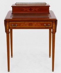 Casa Padrino secrétaire Art Nouveau de luxe marron - Bureau fait main en bois massif - Mobilier de Bureau Baroque et Art Nouveau
