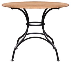 Casa Padrino table de jardin Art Nouveau de luxe marron / noir Ø 100 x H. 78 cm - Table de jardin & terrasse ronde - Mobilier de Jardin & Terrasse Art Nouveau