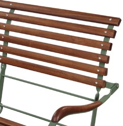 Casa Padrino panca da giardino Art Nouveau di lusso marrone / verde 120 x 55 x A. 90 cm - Panca da giardino e patio con schienale e braccioli - Mobili da Giardino e Patio Art Nouveau