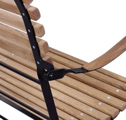 Casa Padrino banc de jardin Art Nouveau de luxe marron / noir 120 x 55 x H. 90 cm - Banc de jardin & terrasse avec dossier et accoudoirs - Mobilier de Jardin & Terrasse Art Nouveau