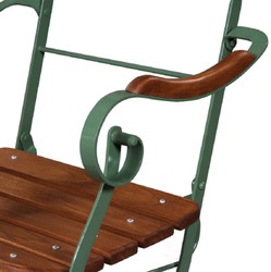 Casa Padrino luxury Art Nouveau garden with armrests chair brown / green 57 x 50 x H. 92 cm - Garden & Patio Chair - Art Nouveau Garden & Patio Furniture