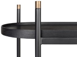 Casa Padrino armario de estantería de lujo negro / natural / latón 154 x 42,3 x A. 170 cm - Muebles de Salón y Hotel - Calidad de Lujo