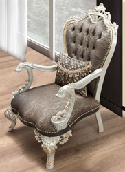 Casa Padrino fauteuil baroque de luxe bleu / or / gris / blanc / or - Magnifique fauteuil de salon avec motif élégant - Mobilier de salon baroque