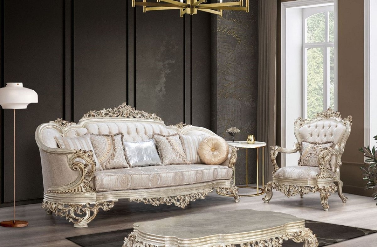Luxus Barock Wohnzimmer Sessel Antik Stil Sessel Creme Beige Antik Gold Luxury Baroque Living Room Armchair Antique Style Armchair Cream Beige Antique Gold Luxus Barock Wohnzimmer Sessel Antik Stil Sessel Creme Beige Antik Gold Luxury Baroque Living Room Armchair Antique Style Armchair Cream Beige Antique Gold