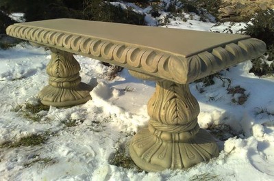 Casa Padrino Banc de Jardin Art Nouveau Beige 140 x 38 x H. 48 cm - Banc de Jardin & Terrasse avec Belles Décorations - Mobilier de Jardin & Terrasse Art Nouveau