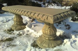 Casa Padrino banco de jardín Art Nouveau beige 140 x 38 x A. 48 cm - Banco de jardín y terraza con hermosas decoraciones - Muebles de Jardín y Terraza Art Nouveau