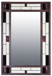 Casa Padrino espejo de pared de lujo Tiffany multicolor 50 x A. 75 cm - Espejo de salón rectangular Art Deco - Espejo de dormitorio - Espejo de armario - Muebles Tiffany de Lujo