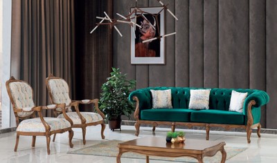 Casa Padrino Luxus Barock Chesterfield Sofa Grün / Braun - Prunkvolles Wohnzimmer Sofa im Barockstil - Barock Wohnzimmer Möbel
