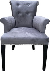 Luxus Esszimmerstuhl Küchenstuhl 4er Set mit Armlehnen Grau Schwarz Luxury Dining Chair Kitchen Chair Set of 4 with Armrests Gray Black Luxus Esszimmerstuhl Küchenstuhl 4er Set mit Armlehnen Grau Schwarz Luxury Dining Chair Kitchen Chair Set of 4 with Armrests Gray Black