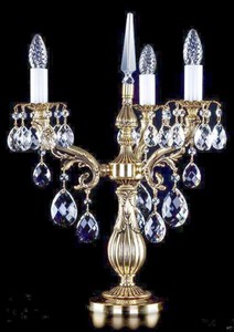 Casa Padrino luxury baroque crystal table lamp gold Ø 43 x H. 60 cm - Magnificent brass desk lamp with Bohemian crystal glass - Baroque crystal lights
