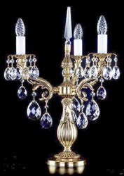 Casa Padrino lampada da tavolo barocco di lusso in cristallo oro Ø 43 x A. 60 cm - Magnifica lampada da tavolo in ottone con vetro in cristallo di Boemia - Luci in cristallo barocco