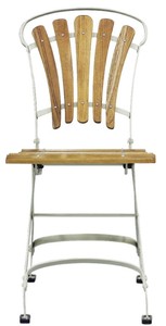 Casa Padrino Luxus Jugendstil Klappstuhl Braun / Cremefarben 42 x 50 x H. 88 cm - Garten & Terrassen Stuhl - Jugendstil Garten & Terrassen Möbel
