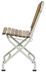 Casa Padrino luxury Art Nouveau folding chair brown / cream 42 x 50 x H. 88 cm - Garden & Patio Chair - Art Nouveau Garden & Patio Furniture