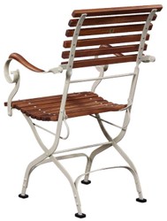 Casa Padrino luxury Art Nouveau garden with armrests chair brown / cream 60 x 55 x H. 90 cm - Garden & Patio Chair - Art Nouveau Garden & Patio Furniture