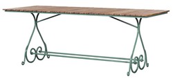 Casa Padrino luxury Art Nouveau garden table brown / green 200 x 80 x H. 73 cm - Rectangular garden & patio table - Art Nouveau garden & patio furniture