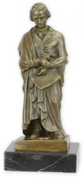 Casa Padrino scultura in bronzo Art Nouveau di lusso scultura Beethoven bronzo / nero 7,4 x 6,5 x A. 17,1 cm - Figura in Bronzo con Base in Marmo - Figura Decorativa - Accessori Decorativi